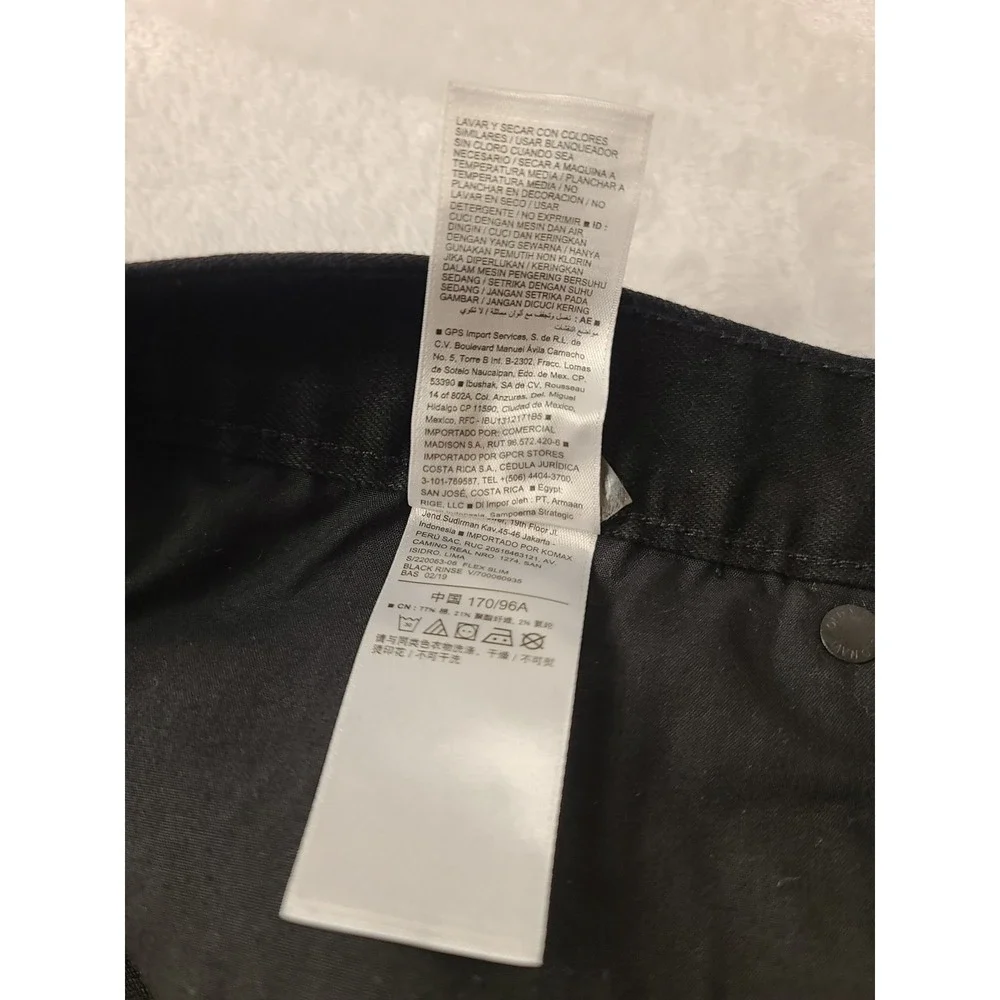 Old Navy Slim Built-In Flex Jeans Men's 38x30 Black Rinse Stretch Pants Slim fit